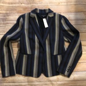 NEW Ann Taylor Stripe Zag Blazer Jacket 8